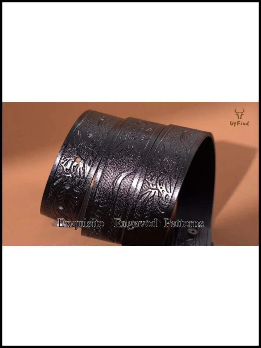 Faux Leather Western Belt Detachable Initial Buckle Men Women